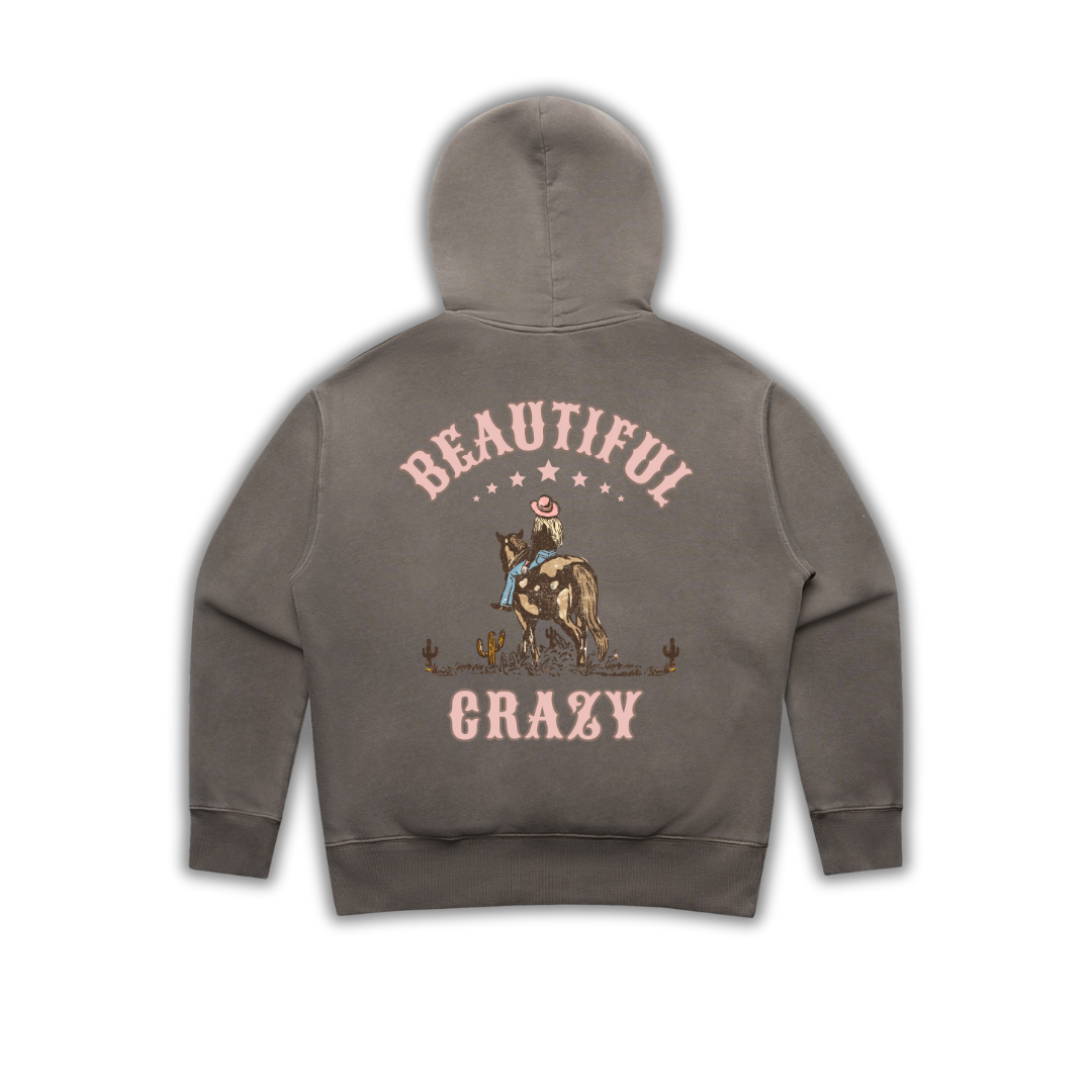 Ladies Faded Beautiful Crazy Hoodie | Women's Western Hoodie