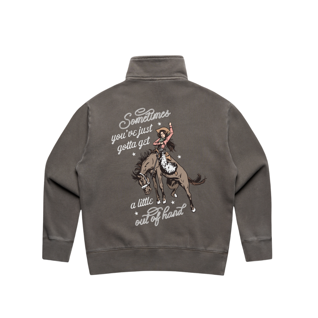 Outta Hand Ladies Quarter Zip Sweater