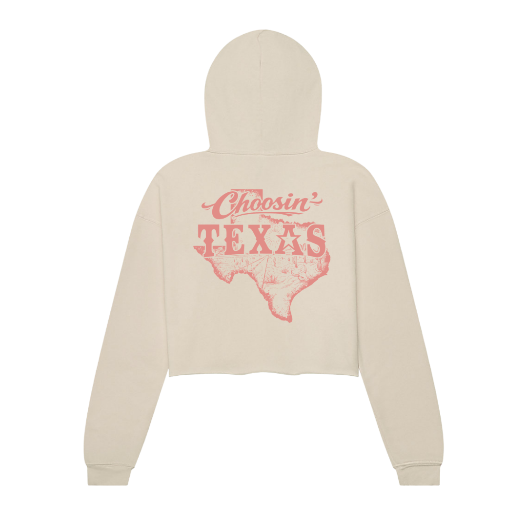 'Choosin' Texas' Cropped Cowgirl Hoodie