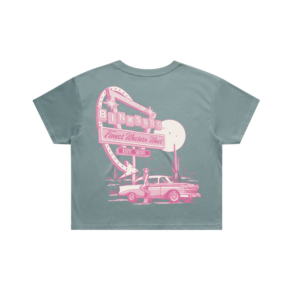'Desert Drive In' Crop Tee