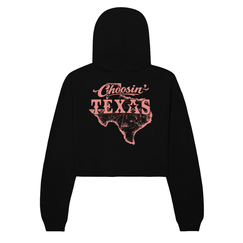 'Choosin' Texas' Cropped Cowgirl Hoodie