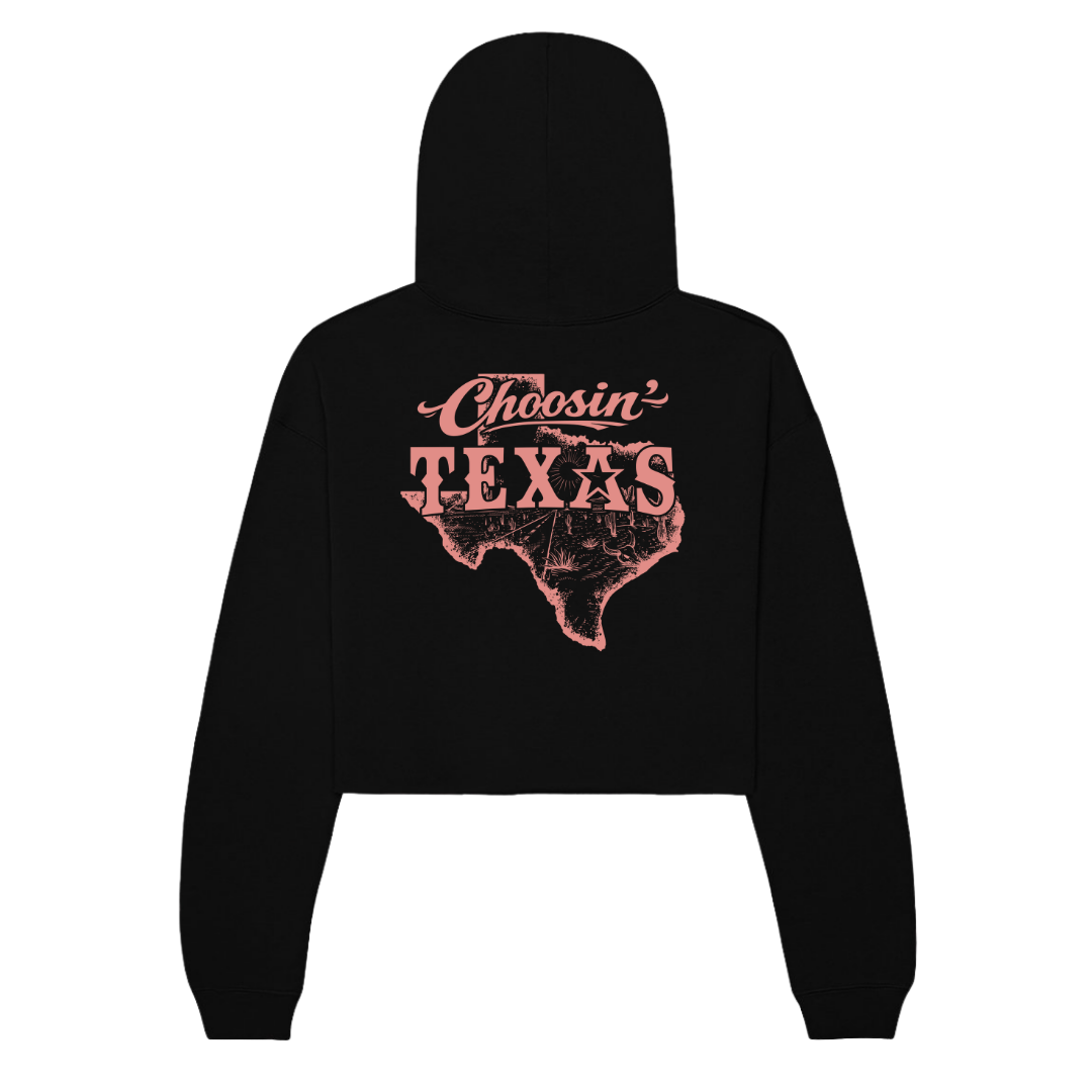 'Choosin' Texas' Cropped Cowgirl Hoodie
