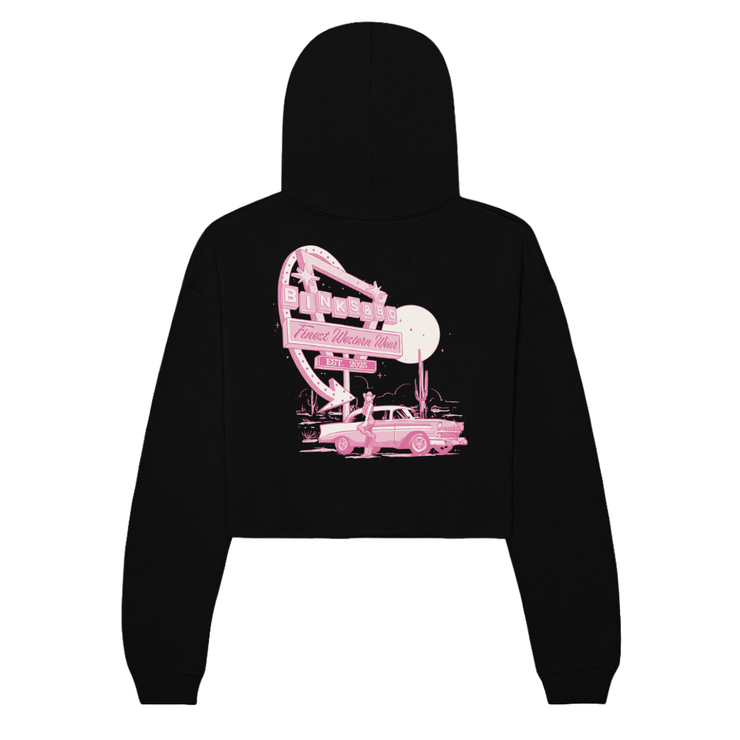 'Desert Drive In' Cropped Cowgirl Hoodie