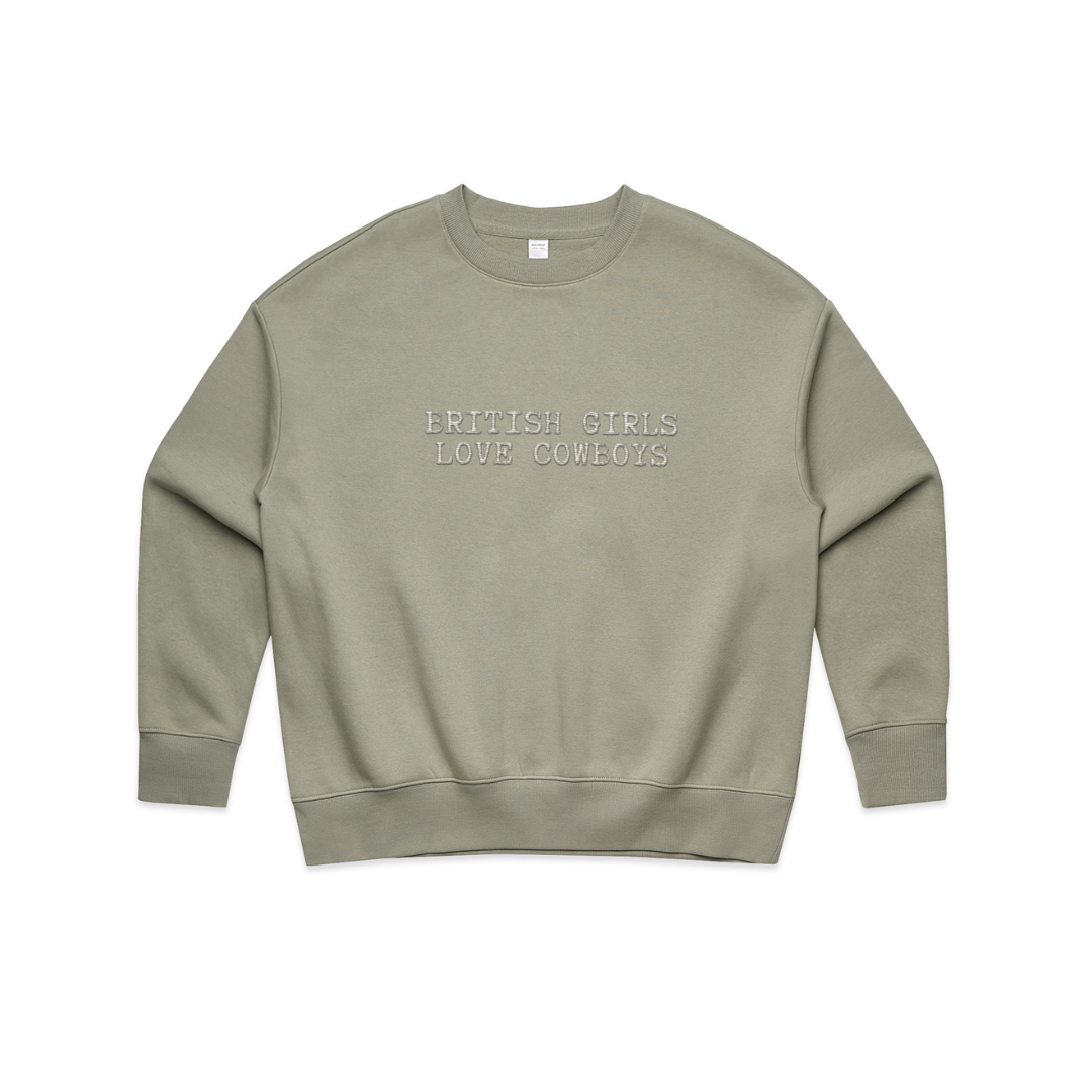 'British Girls Love Cowboys' `Embroidered  Cotton Sweater