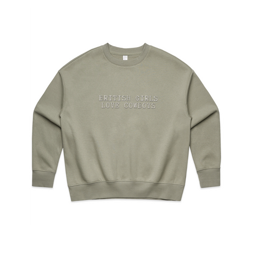 'British Girls Love Cowboys' `Embroidered  Cotton Sweater