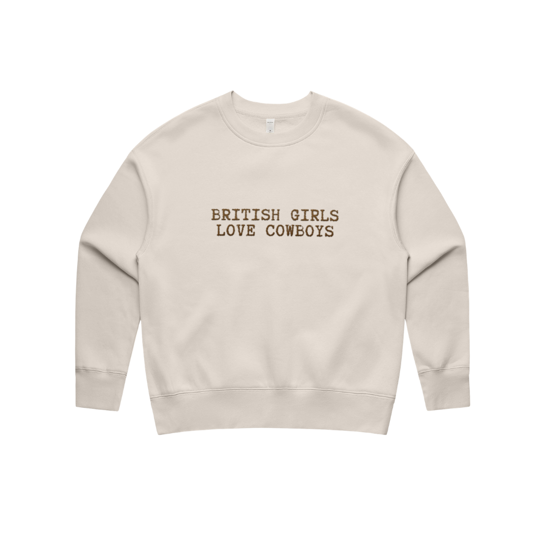 'British Girls Love Cowboys' `Embroidered  Cotton Sweater
