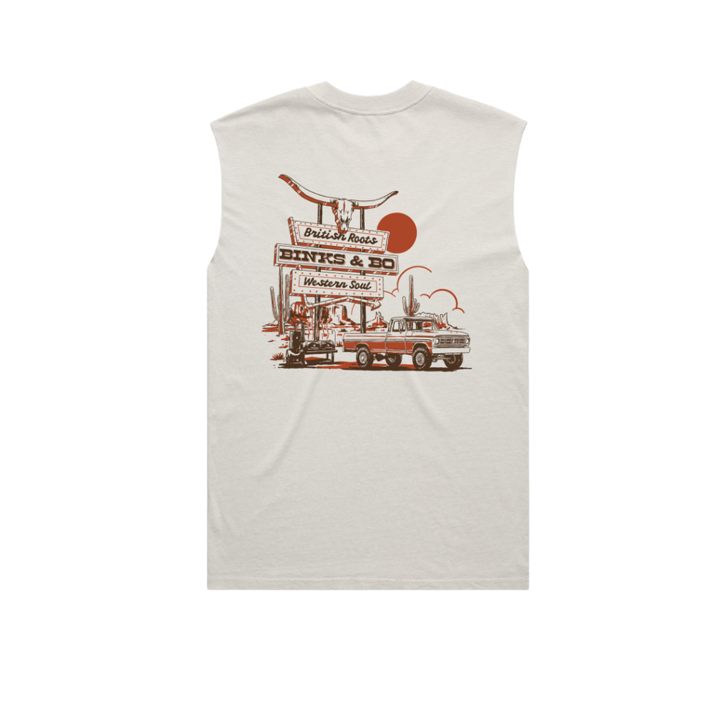 'Backroad BBQ' Mens Faded Tank Top