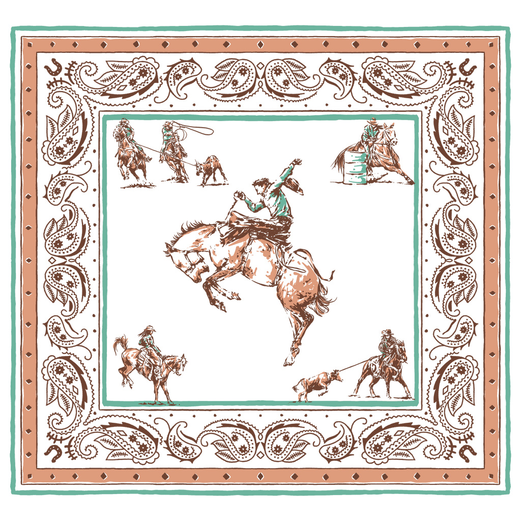 'The Rodeo Stampede' Silk Bandana