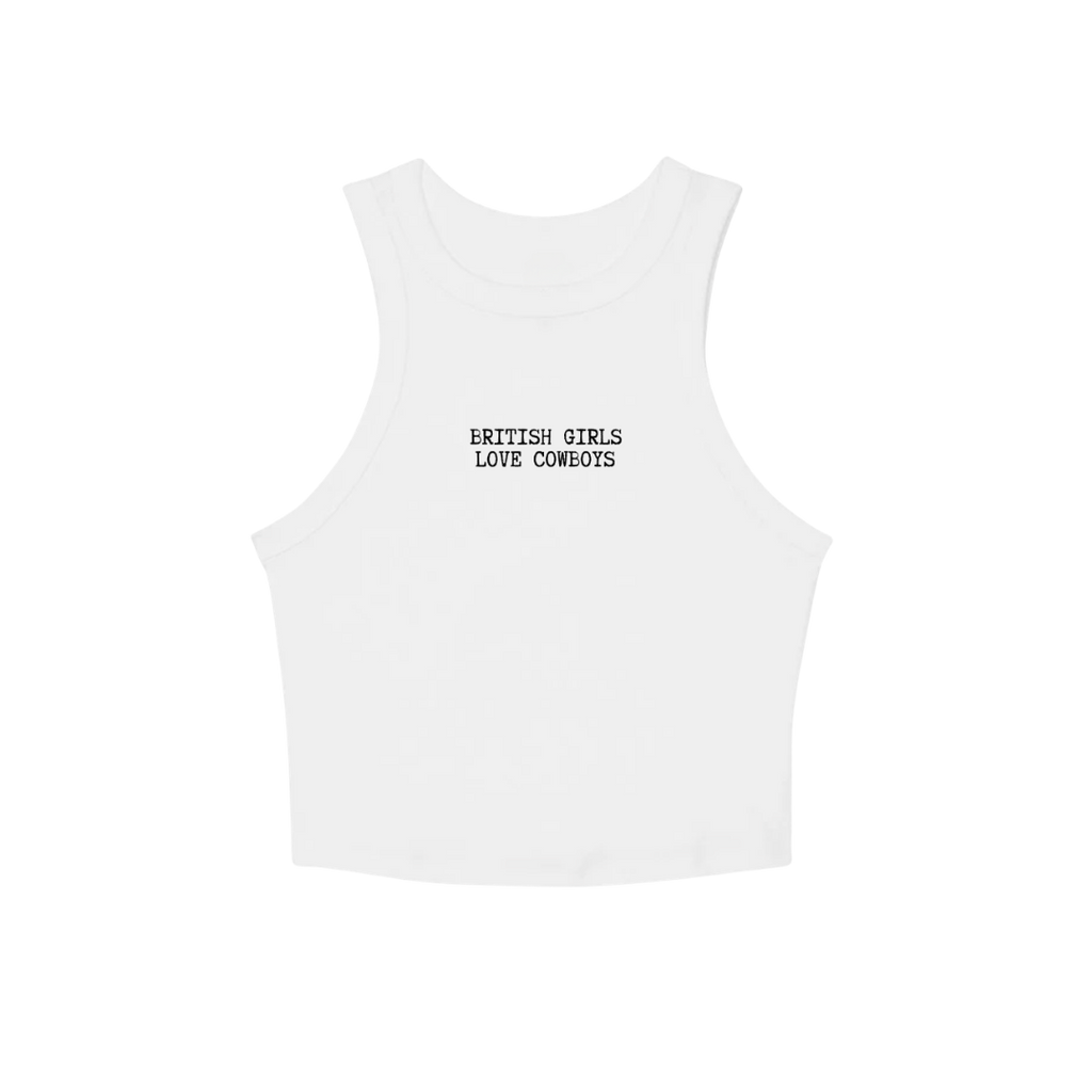 'British Girls Love Cowboys' `Embroidered Vest Top