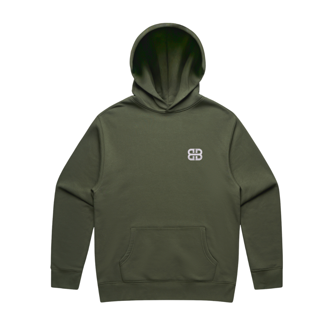 'British Roots, Western Soul' Embroidered Mens Hoodie