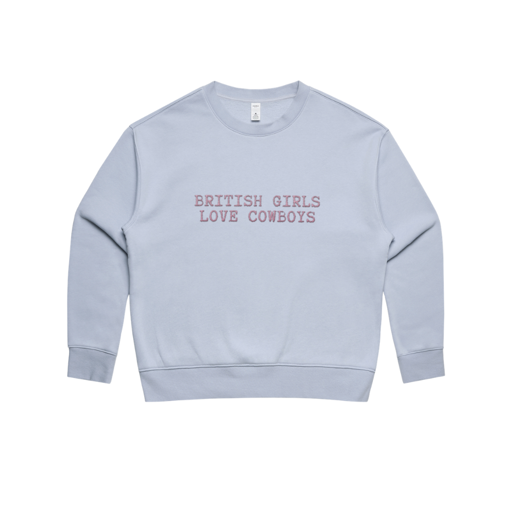'British Girls Love Cowboys' `Embroidered  Cotton Sweater