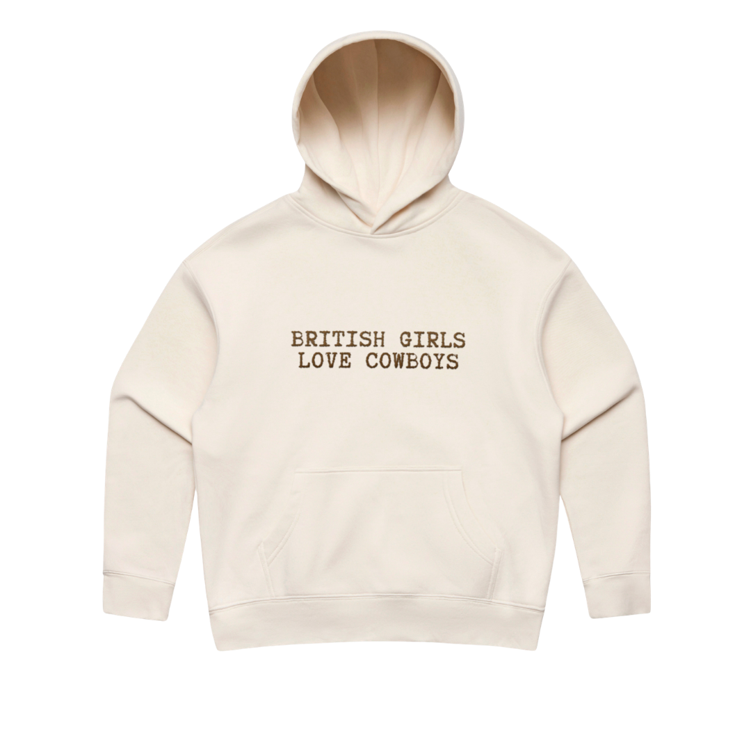 'British Girls Love Cowboys' `Embroidered  Cotton Hoodie