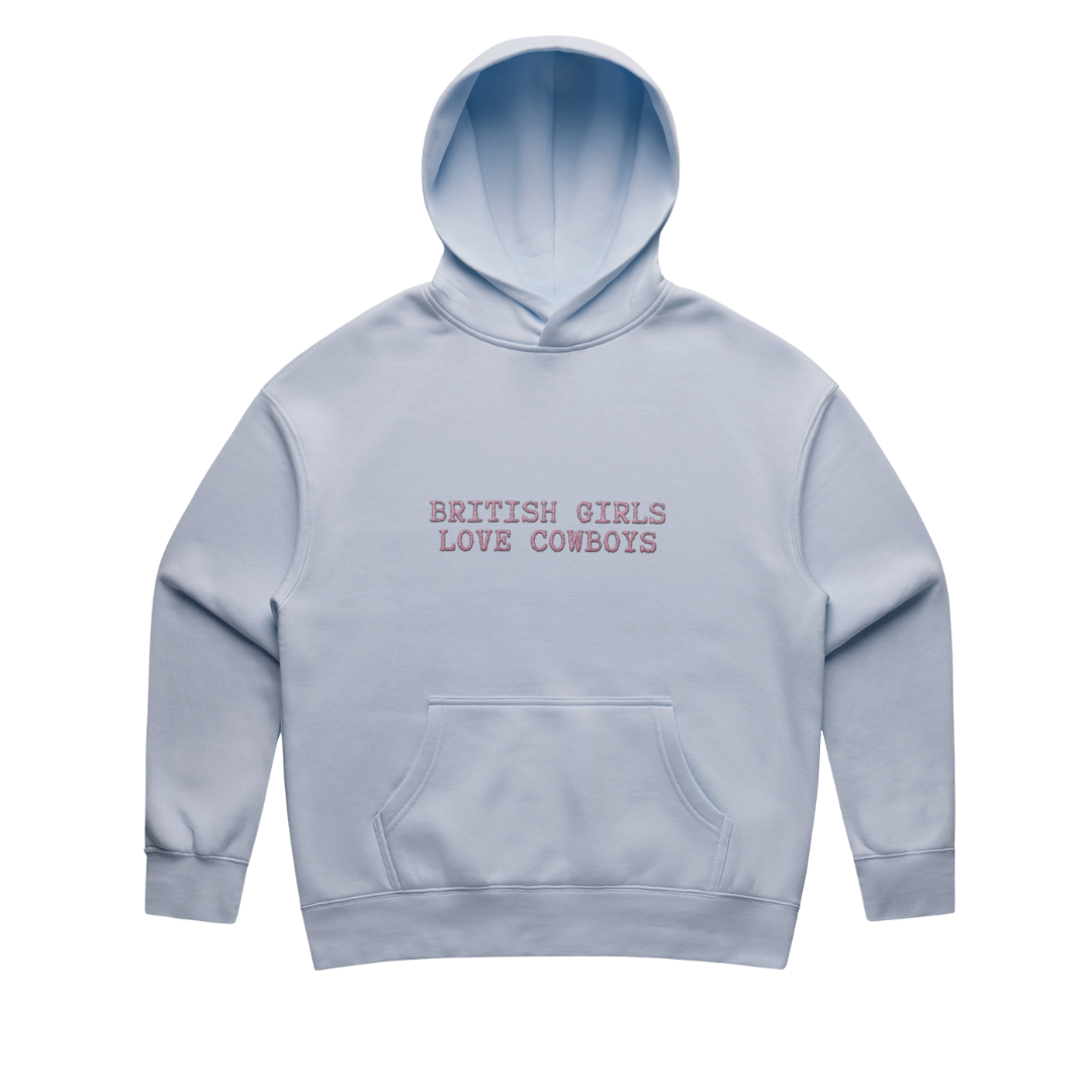 'British Girls Love Cowboys' `Embroidered  Cotton Hoodie