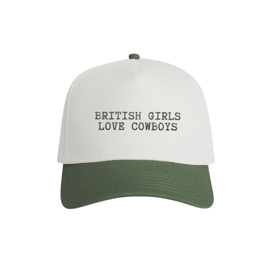 'British Girls Love Cowboys' Embroidered Cap