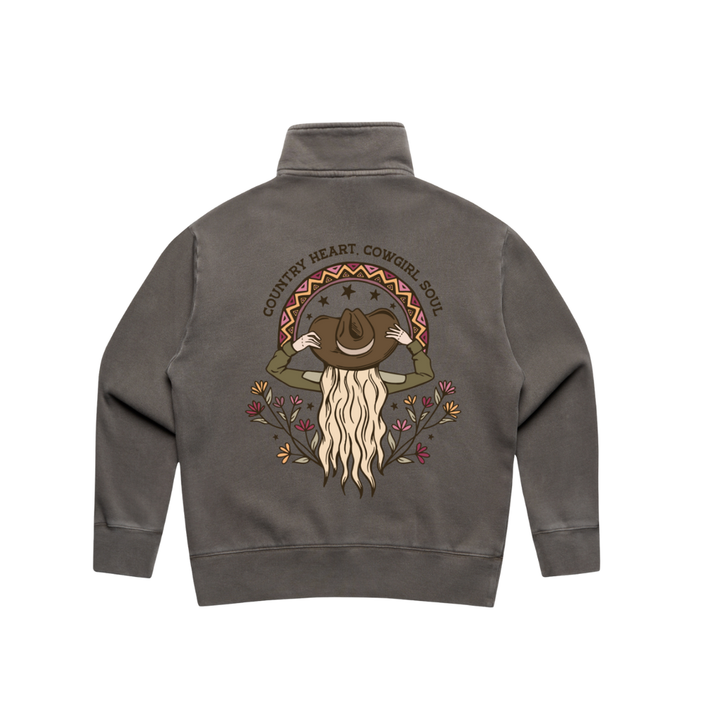 Country Heart Ladies Quarter Zip Sweater