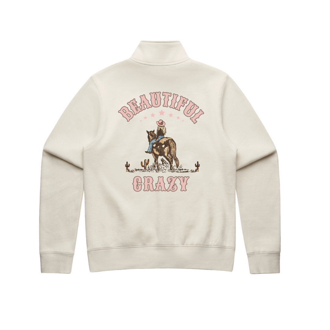 Beautiful Crazy Ladies Quarter Zip Sweater - Premium Organic